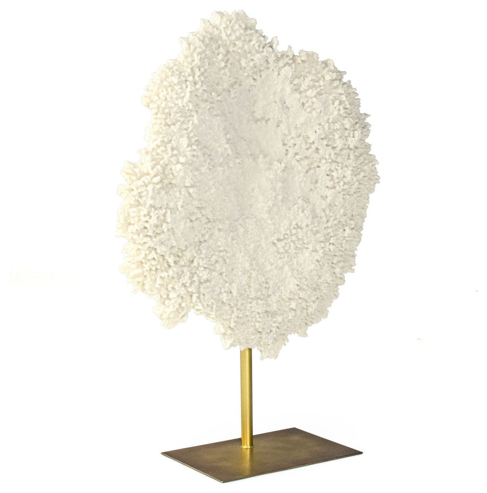 White Coral on Gold Base