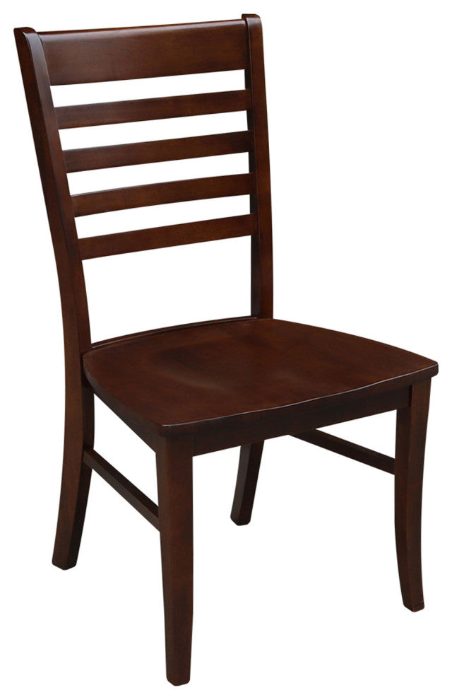Set of Two Roma Ladderback Chairs, Espresso