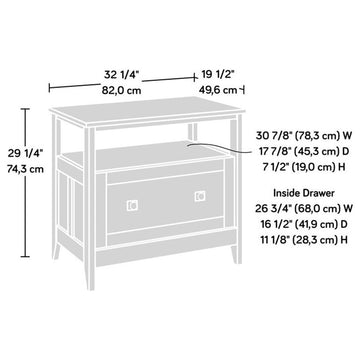 Sauder August Hill Engineered Wood Lateral File Cabinet in Glacier White