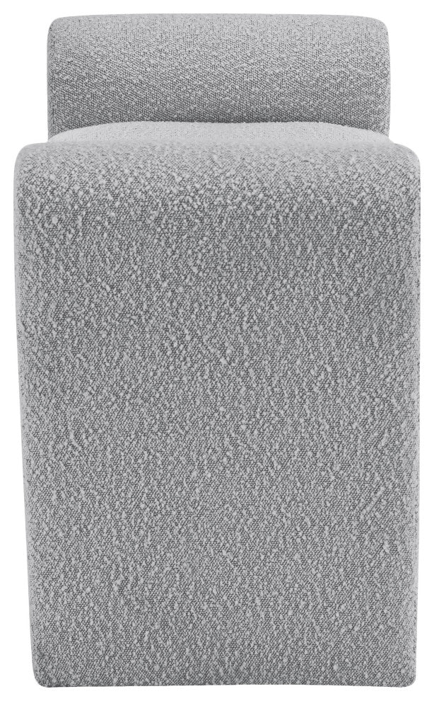 Stylus Boucle Fabric Upholstered Bench, Grey, 31.5" Wide