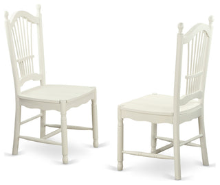 5 Pc Small Kitchen Table And 4 Hard Wood Dining Chairs In Linen White