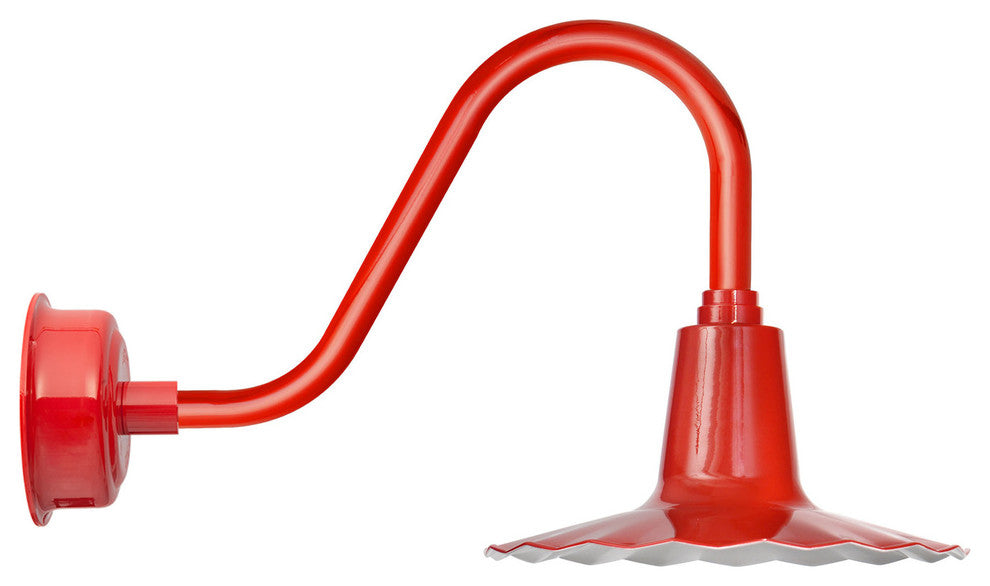 20" Iris LED Barn Light With Rustic Arm, Red