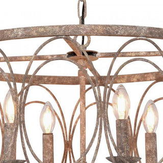 Sand Iron Rustic Drum Chandelier