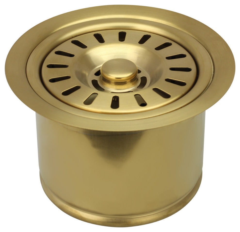 Copper Kitchen Sink Garbage Disposal Flange Stopper, Brushed Gold