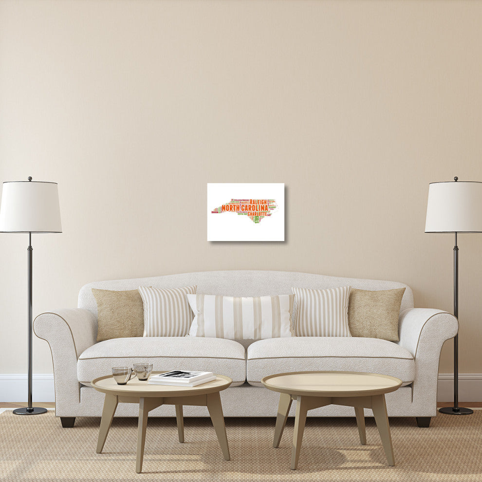 "North Carolina Word Cloud Map" Fine Art Print