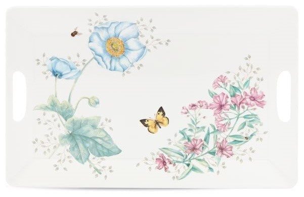 Lenox Butterfly Meadow Melamine Serving Tray, Large, White