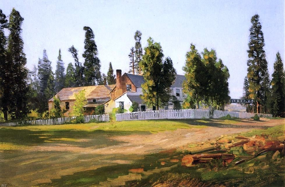 Thomas Hill Sisson's Inn near Mount Shasta, 18"x27" Wall Decal
