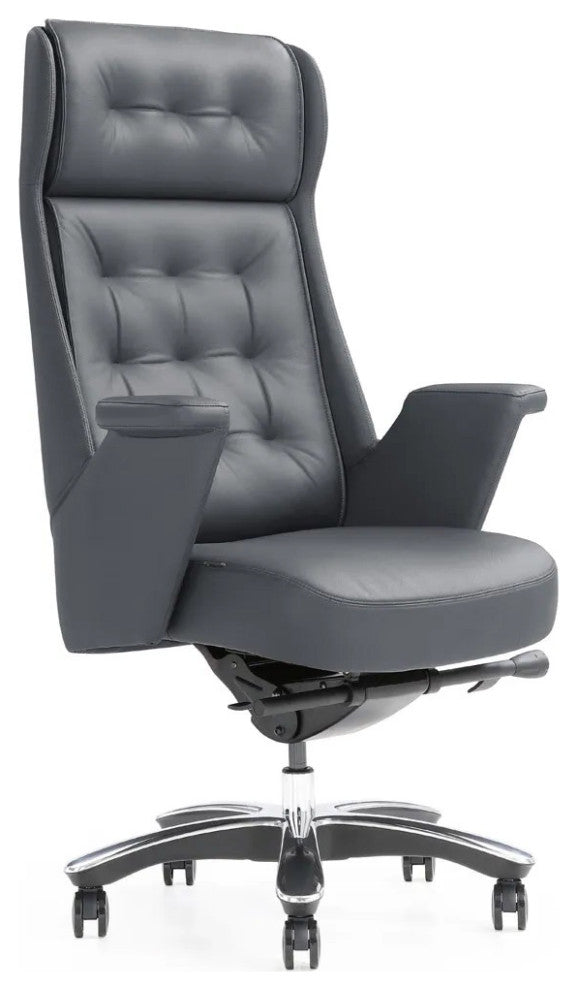 Rockefeller Modern Fully Reclining Adjustable Executive Chair, Grey