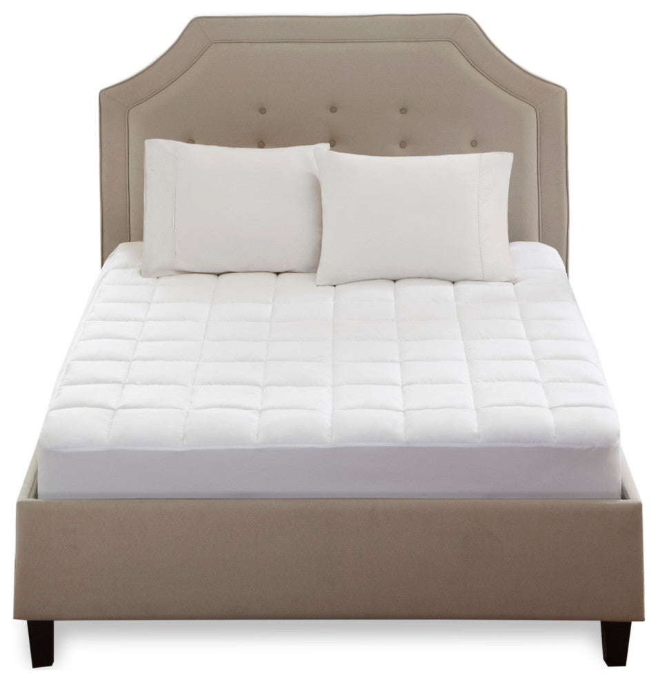 Sleep Philosophy Microfiber Mattress Pad With 3M Moisture, White, King