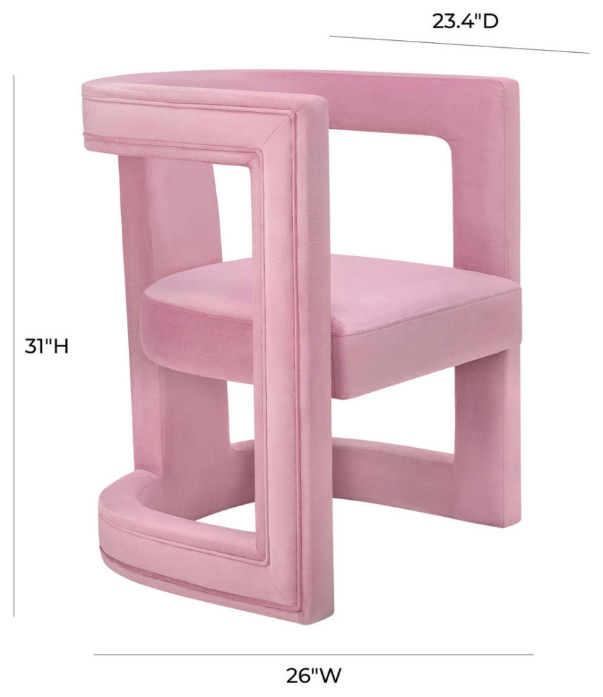 TOV Furniture Ada Pink Velvet Chair