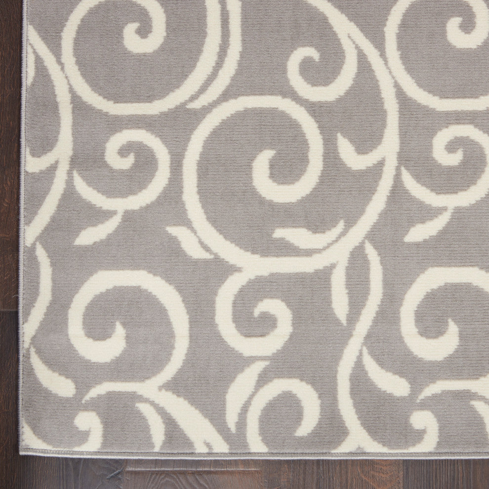 Nourison Grafix 2' x 4' Grey Contemporary Indoor Area Rug
