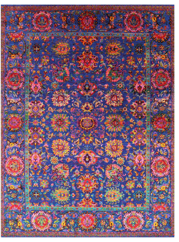 9' 0" X 11' 11" Persian Handmade Wool & Silk Rug - Q15972