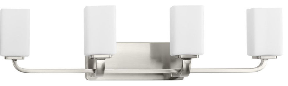 Cowan Collection 33-1/2" 4-Light Brushed Nickel Etched Glass Bath Vanity Light