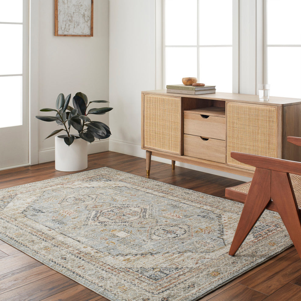 Surya Beckham BCM-2322 Machine Woven Area Rug, Ice Blue, 9' x 12'2"