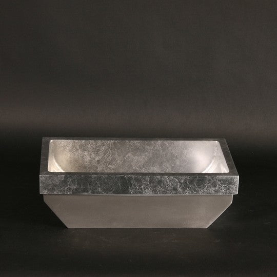 Kosta Luxe Glass Sink, Silver Leaf