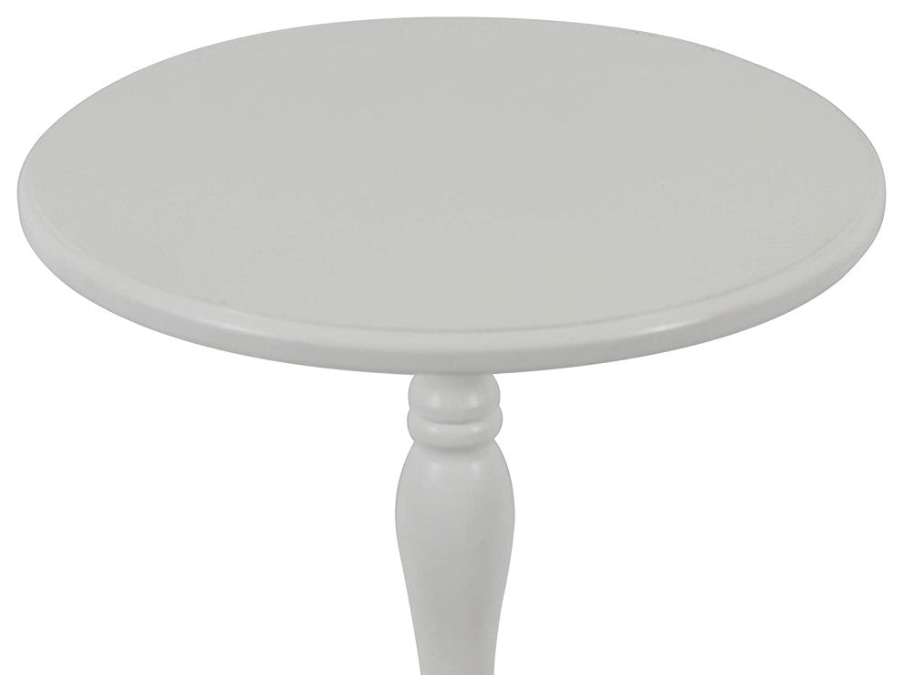 Pedestal Accent Table, Satin White