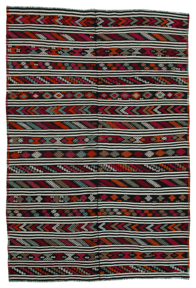 Rug N Carpet - Handmade Oriental 6' 4'' x 9' 7'' Vintage Wool Kilim Rug