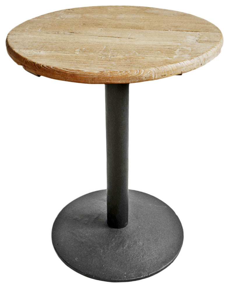 Round Elm & Iron Bistro Counter Table
