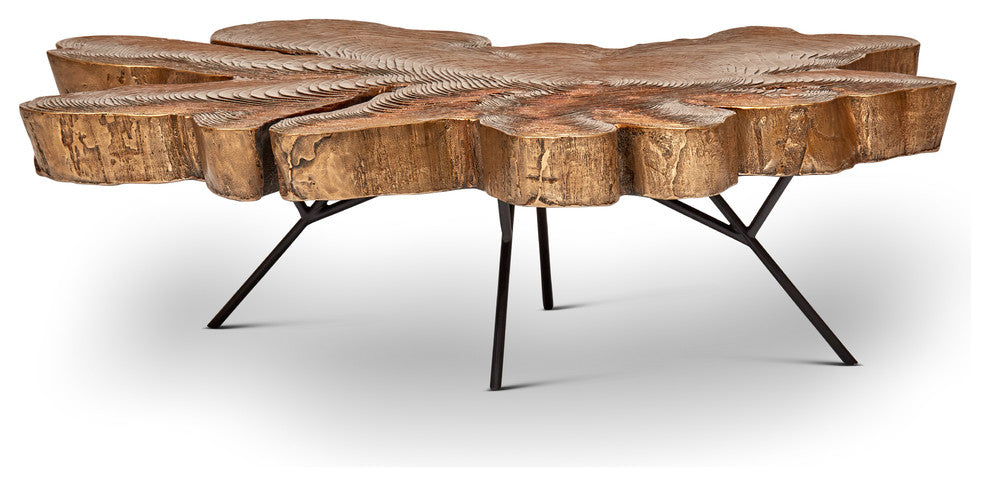 IE Series Easton Slab Coffee Table, Brass