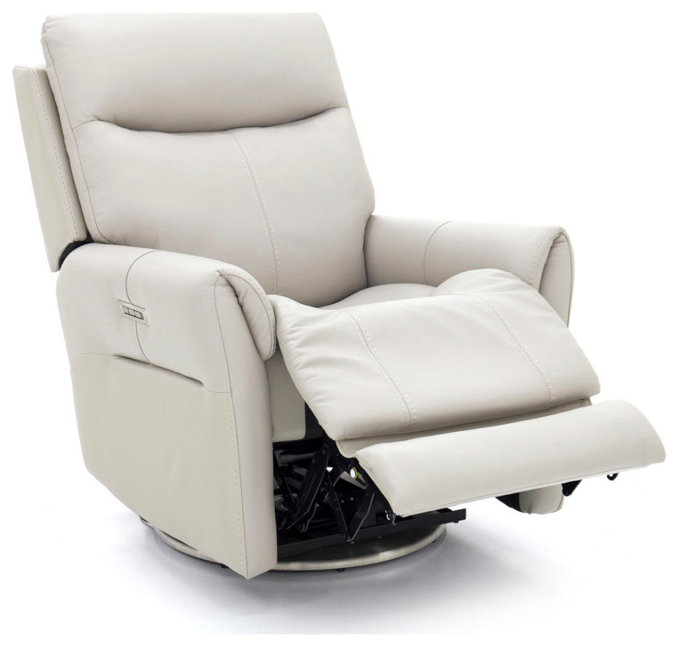 3PHL-1212 Scottsdale Dove Swivel Recliner With Power Recline, Head Rest & Lumbar