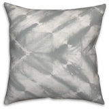 Grey Watercolor Shibori Print 20x20 Throw Pillow