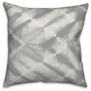 Grey Watercolor Shibori Print 20x20 Throw Pillow