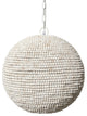 Whitewash Beaded Ball Hanging Light
