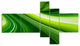 Abstract Green Lines Background, Abstract Canvas Art Print, 60"x32", 5 panels