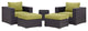 Modway Convene 5 Piece Outdoor Patio Sectional Set, Espresso Peridot