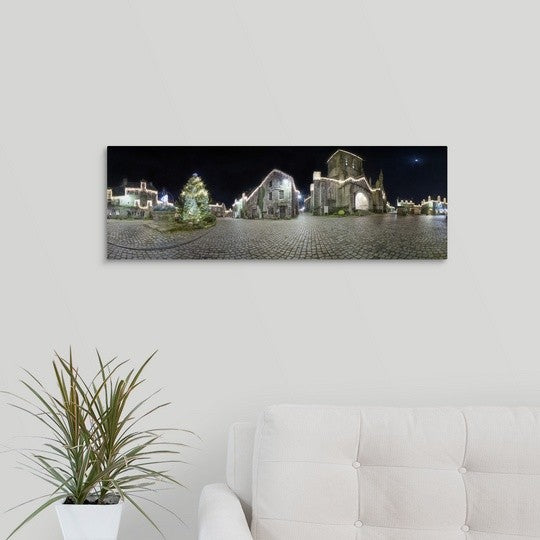 "Panorama de Locronan" Wrapped Canvas Art Print, 30"x10"x1.5"