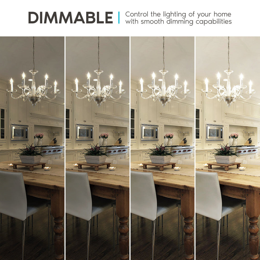 4W Candelabra LED Bulb Dimmable 400lm Cool White E12 24PK