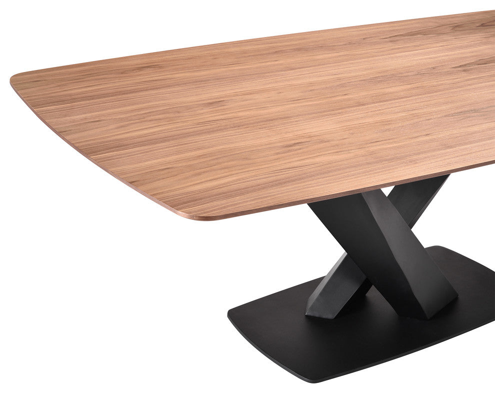 Everett Mid-Century Walnut Wood 5-Piece Dining Set