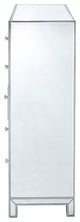 Chest 5 Drawers 34" W X 16" D X 48" H, Antique Silver Paint