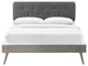 Platform Bed Frame, Full Size, Wood, Grey Gray, Modern Contemporary, Bedroom
