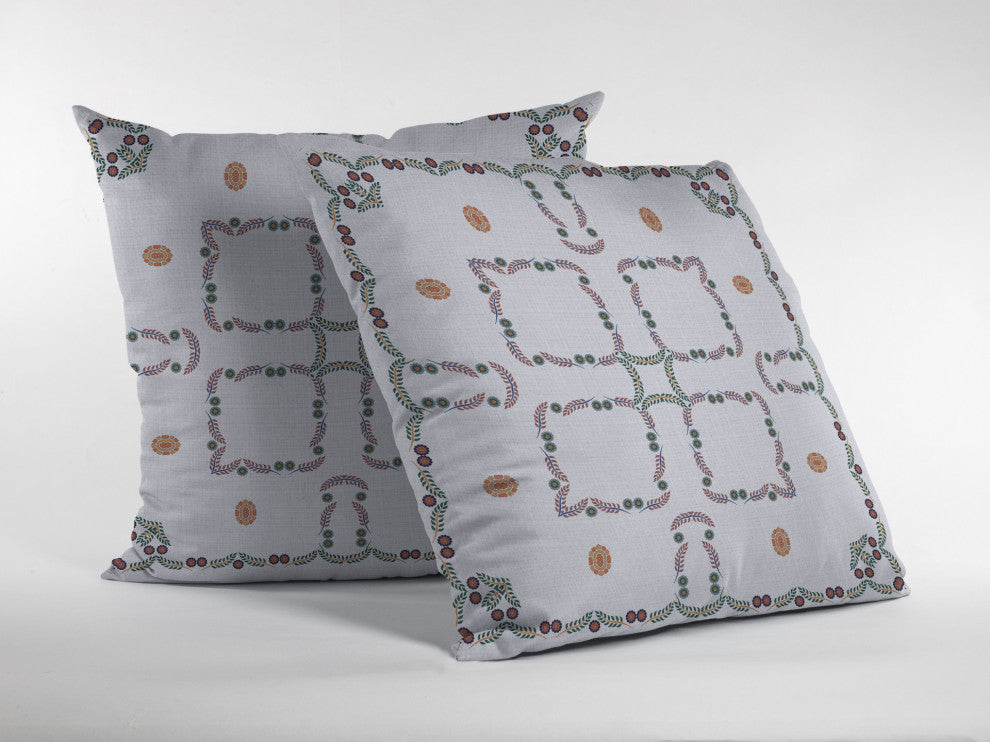 18 White Floral Decorative Suede Throw Pillow