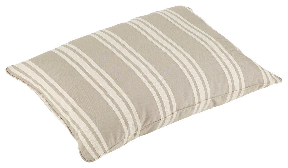 Preston Sunbrella Indoor/Outdoor Rectangle Floor Pillow, Beige and Gray