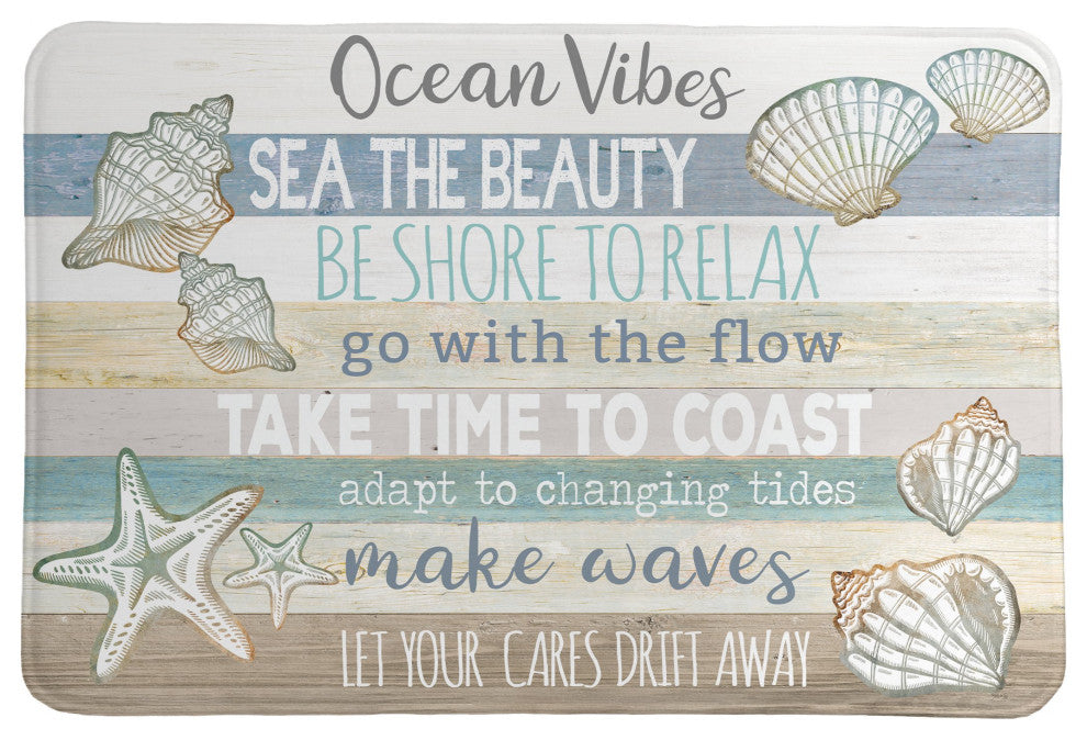 Laural Home Ocean Vibes Memory Foam Rug