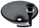 Nera Glass Vessel Sink and Drain, Matte Black