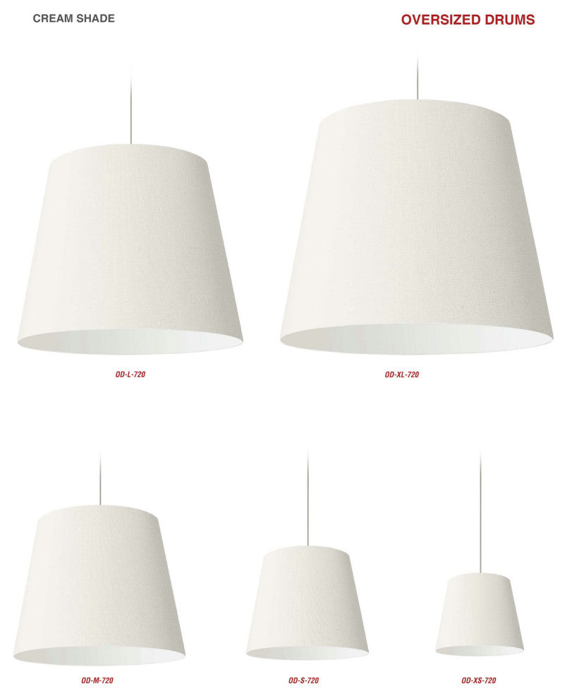 1 Light Oversized Drum Pendant Large Cream Shade