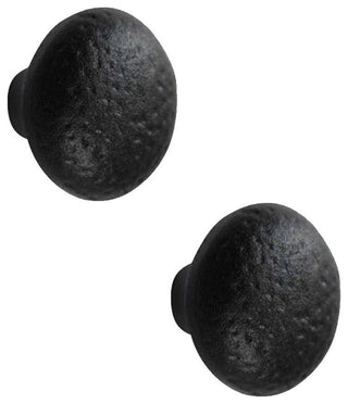 Black Cabinet Knob Wrought Iron Door Pull Handles Drawer Cupboard Handles