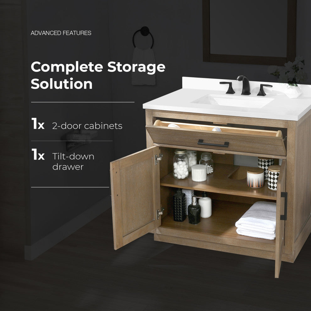 OVE Decors Bailey Vanity, Driftwood Oak, 42"