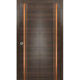 Bi-fold Doors 36 x 84 | Planum 1010 Chocolate Ash with  | Sturdy Tracks