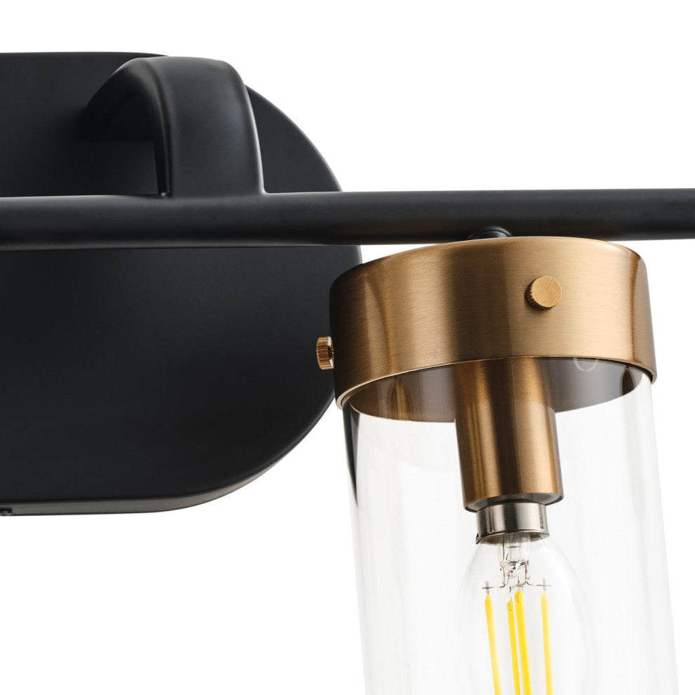 Modern 4-Light Bathroom Vanity Lighting Fixture with Glass Shades