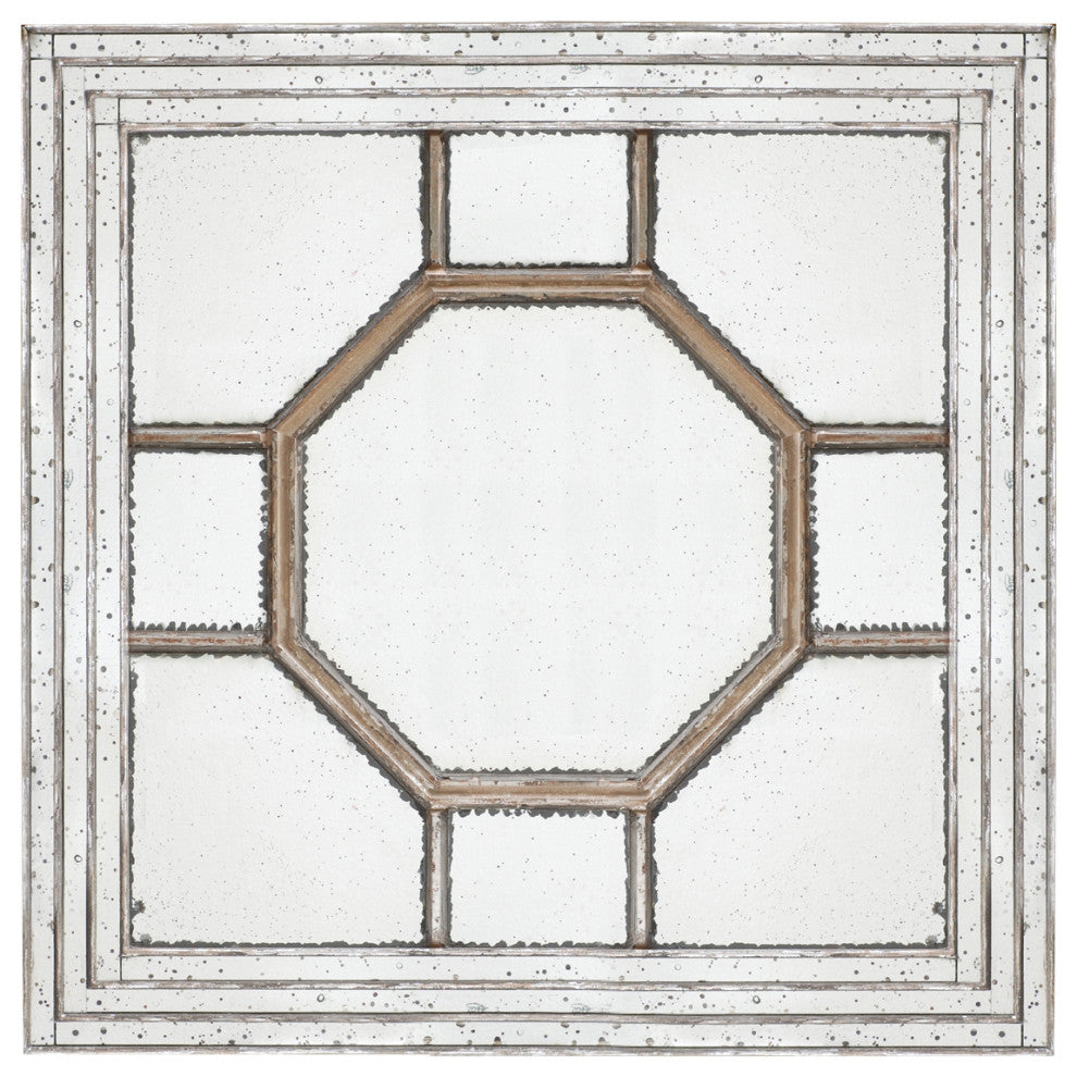 Gewnee Antique Style Decorative Square Wall Mirror