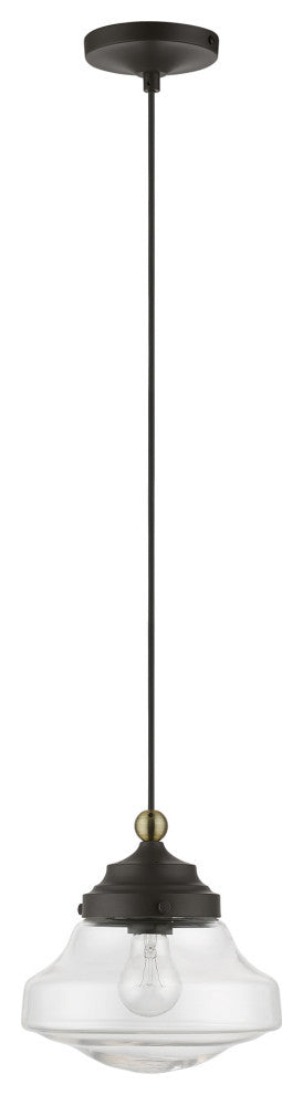 Avondale 1 Light Bronze With Antique Brass Accent Mini Pendant