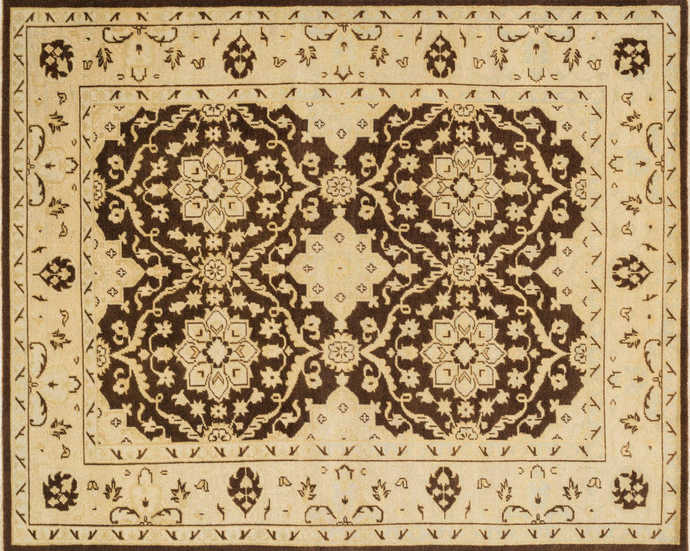 100% Fine Wool Hand Knotted Vernon VN-01 Area Rug by Loloi, Brown and Light Gold
