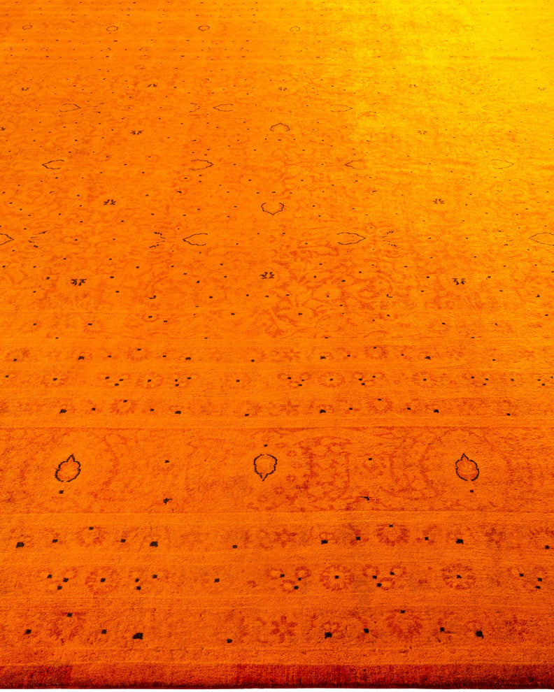 Fine Vibrance, One-of-a-Kind Hand-Knotted Area Rug Orange, 9' 3" x 11' 6"