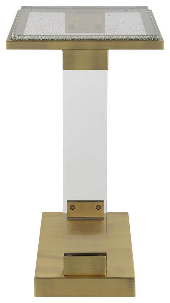 Uttermost Muse 14x25" Seeded Glass Accent Table