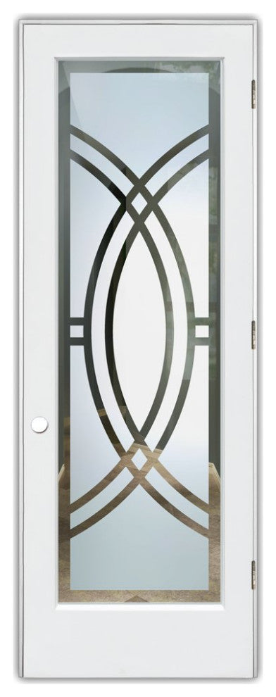 Interior Prehung Door or Interior Slab Door - Demi Circle - Primed - 28" x...