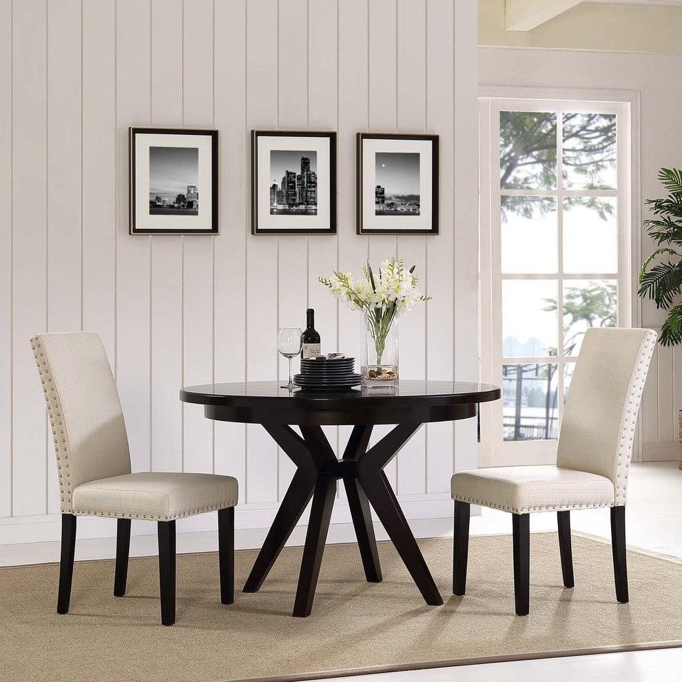 Beige Parcel Dining Side Chair Fabric Set of 2